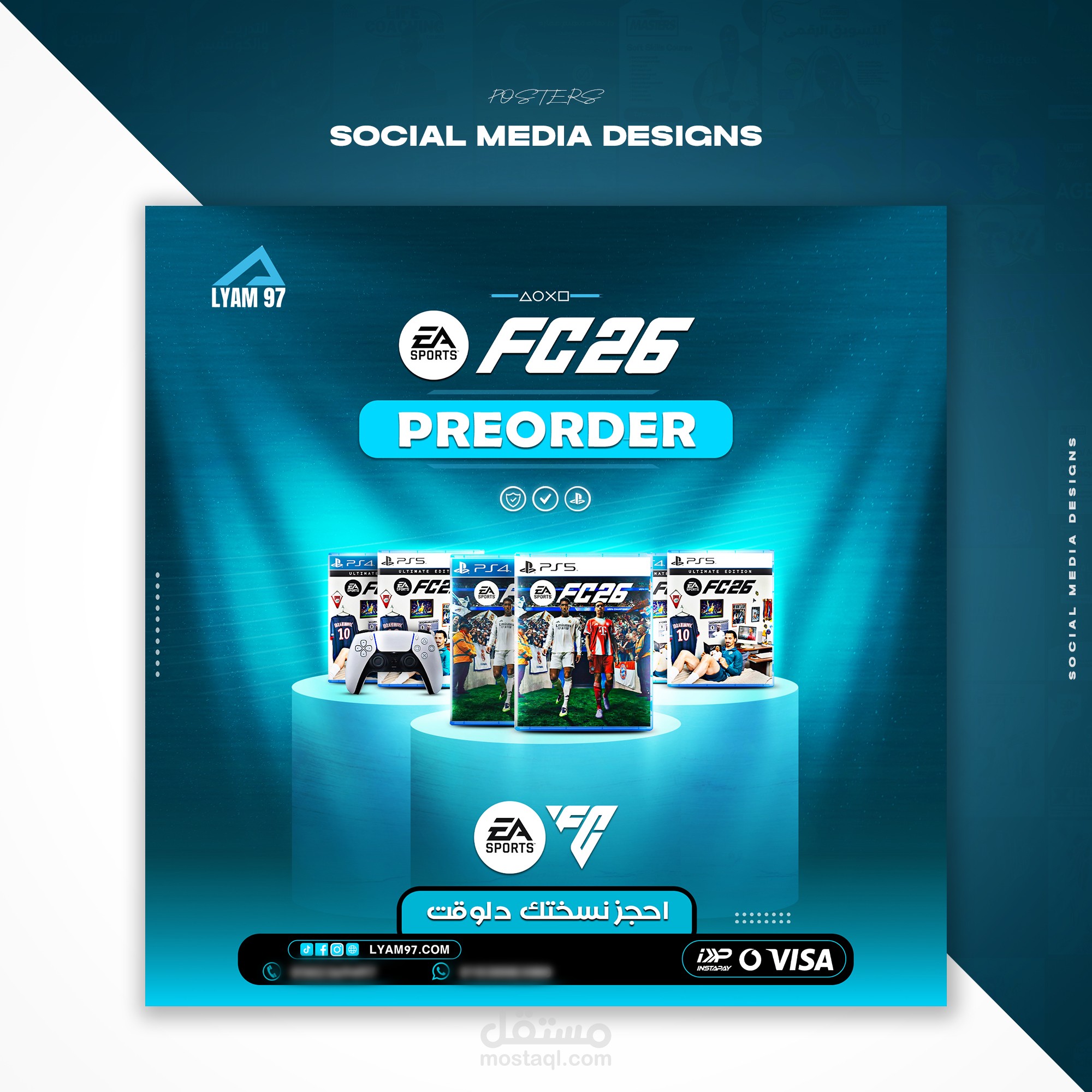 Website and social media designs for a local game store