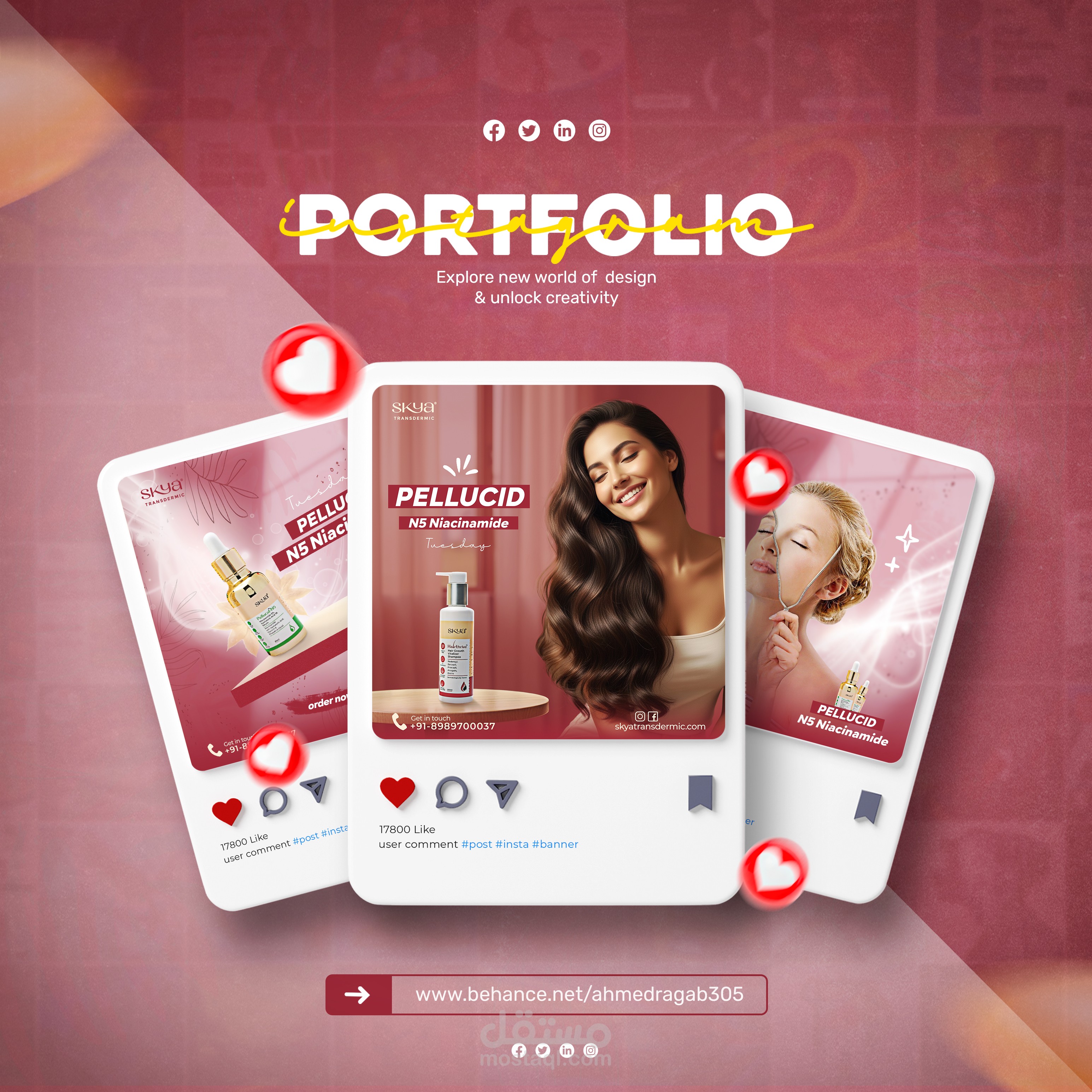 Social media campaign for cosmetics and beauty products