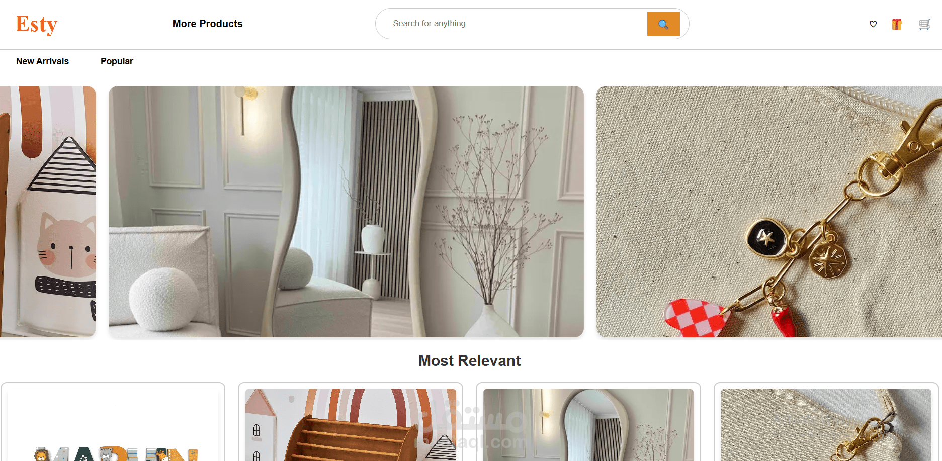 نسخة شبيهة بـ Etsy (متجر إلكتروني متكامل)