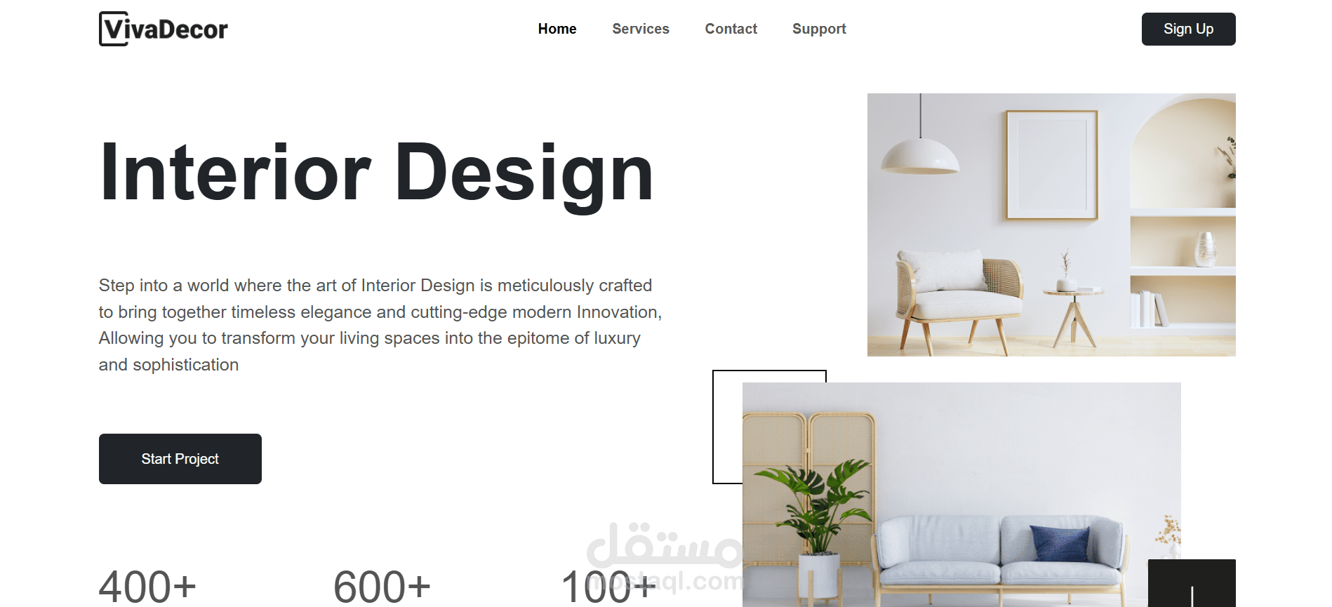VivaDecor – Interior Design Landing Page