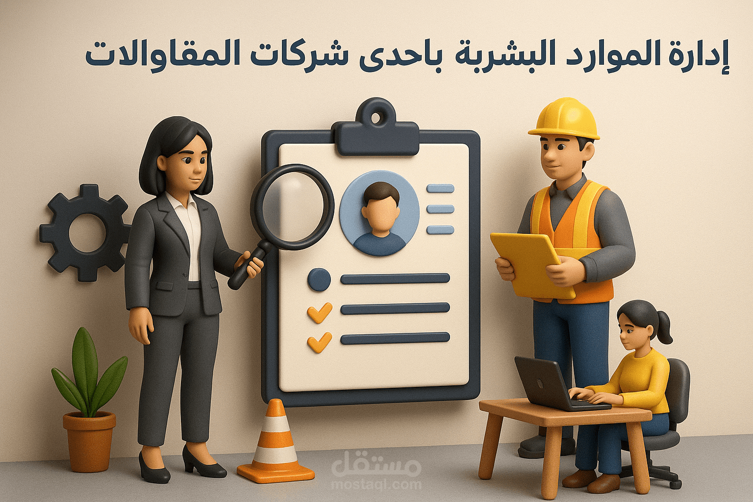 ادارة الموارد البشرية باحدي شركات المقاولات