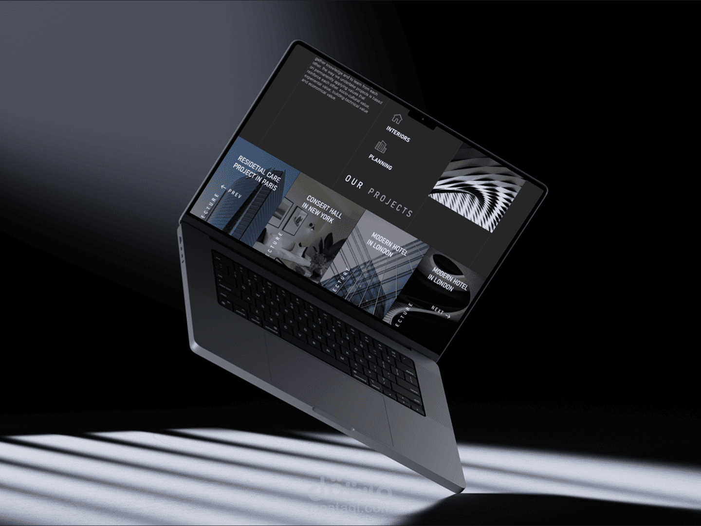 واجهة موقع تصميم هندسي