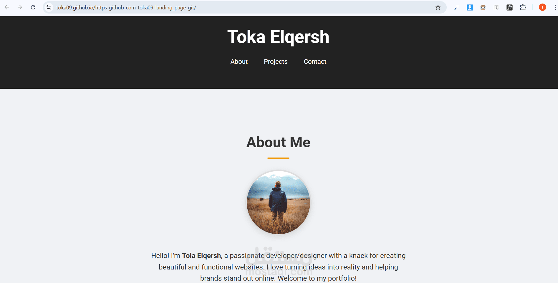 موقع للهويه الشخصيه وعرض مشاريع الاعمال الخاصه بك