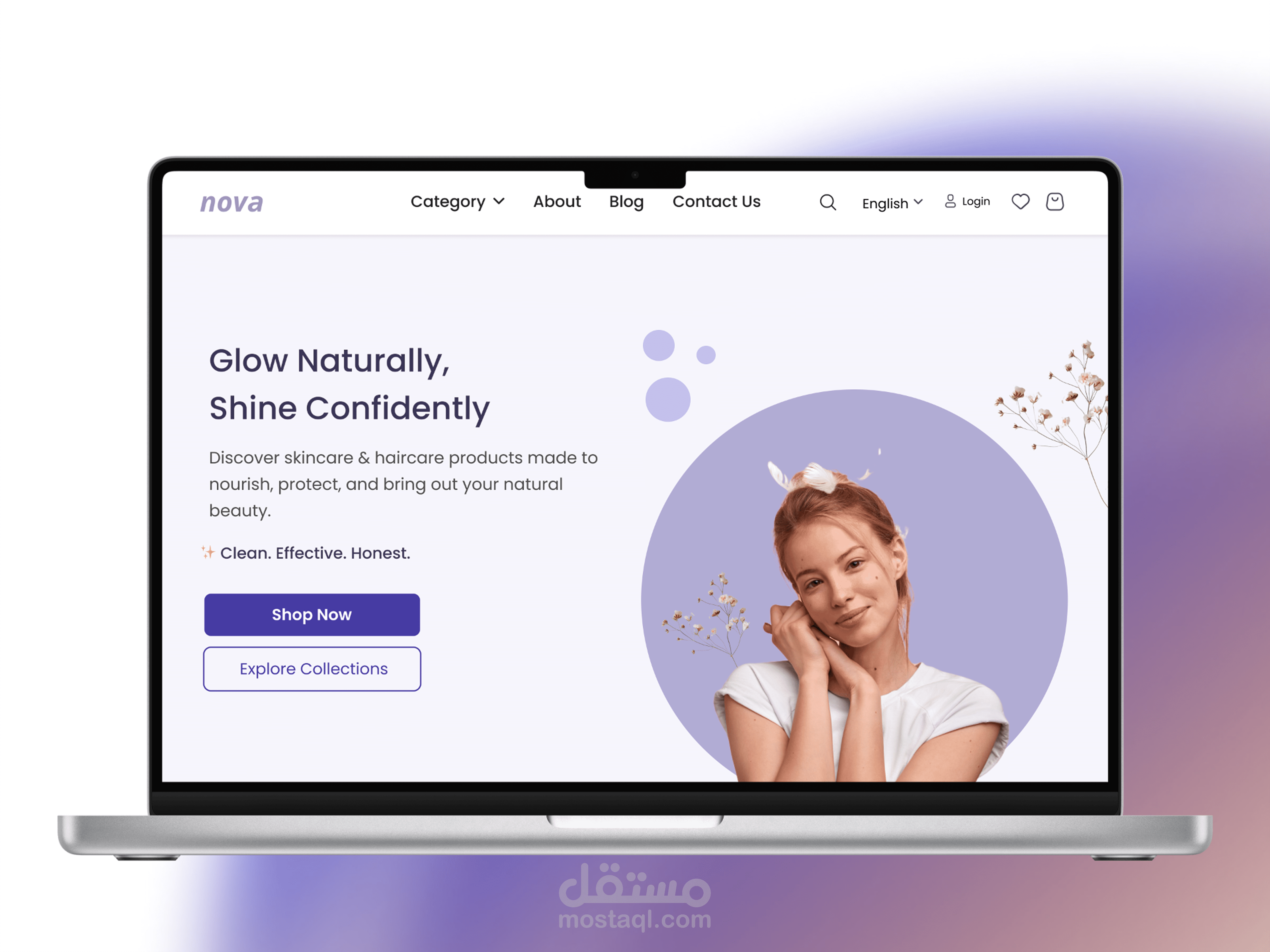 تصميم واجهة تطبيق تجاري ( Nova Skincare App E-commerce )