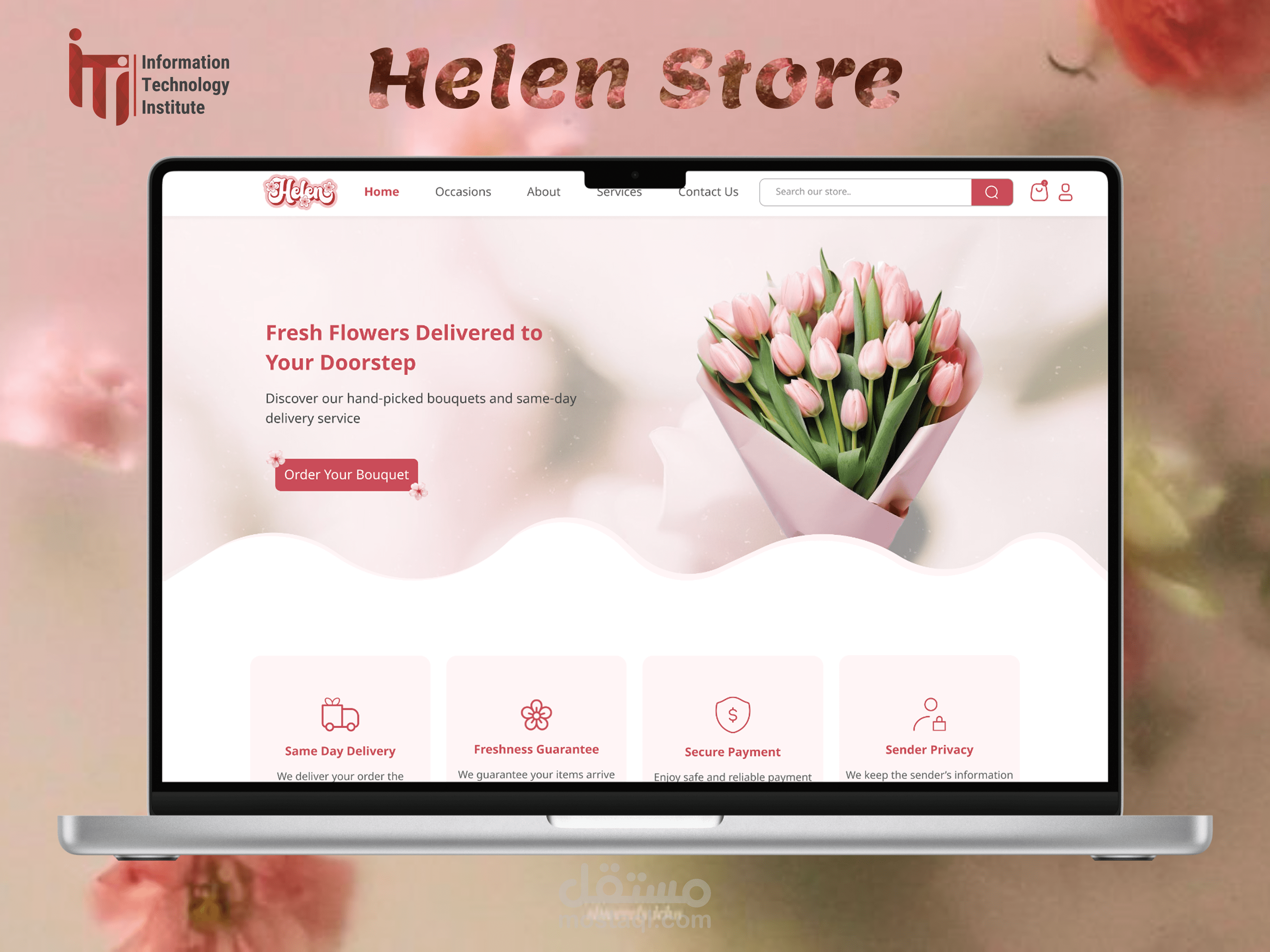 مشروع تصميم موقع بيع ورد