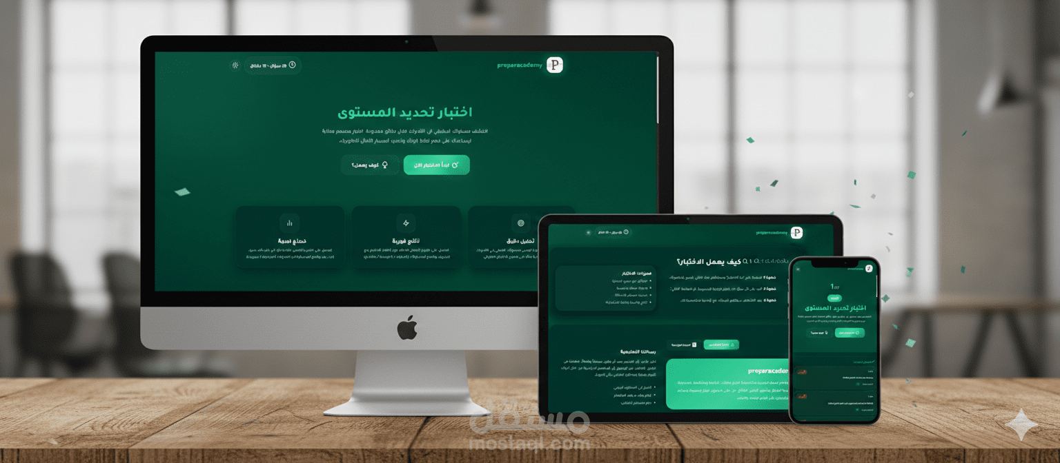 تطوير منصة اختبارات تفاعلية لتحديد مستوى الطلاب