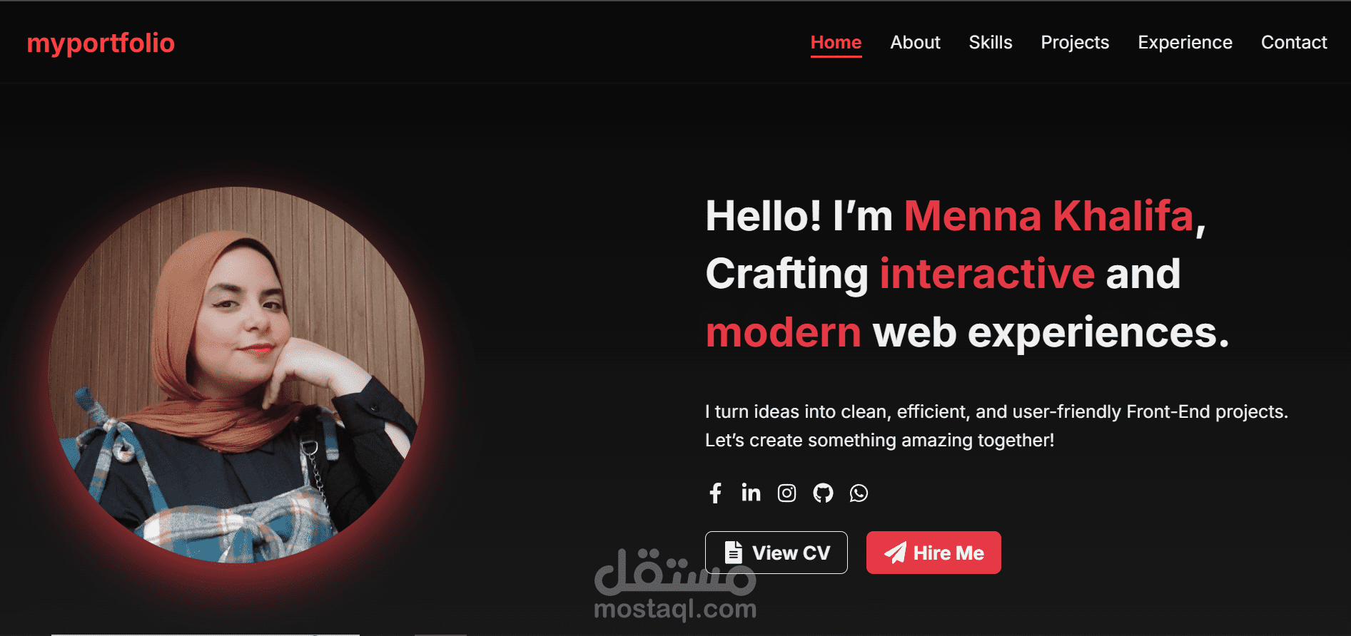 تطوير موقع بورتفوليو شخصي