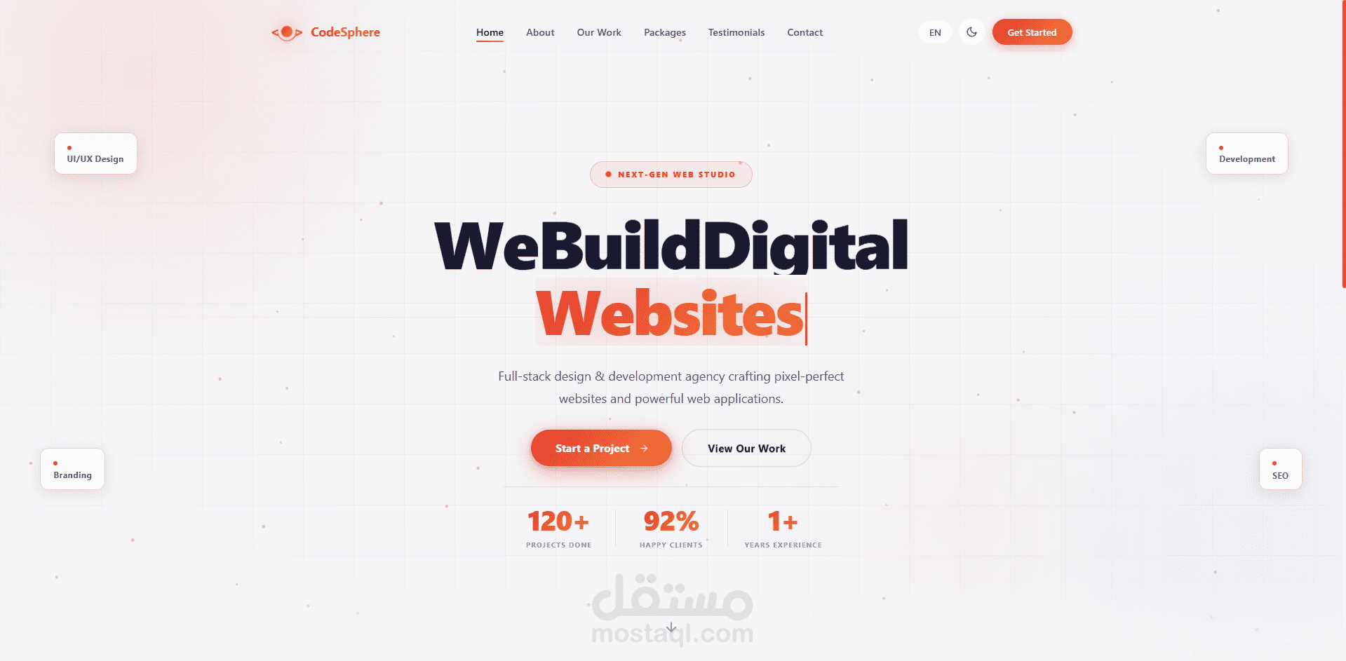 إنشاء موقع ويب حديث لشركة Web Agency باستخدام React وVite بتصميم متجاوب وأداء محسّن