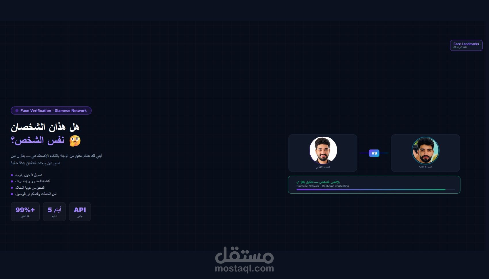 نظام التحقق من الوجه بالذكاء الاصطناعي — Face Verification System