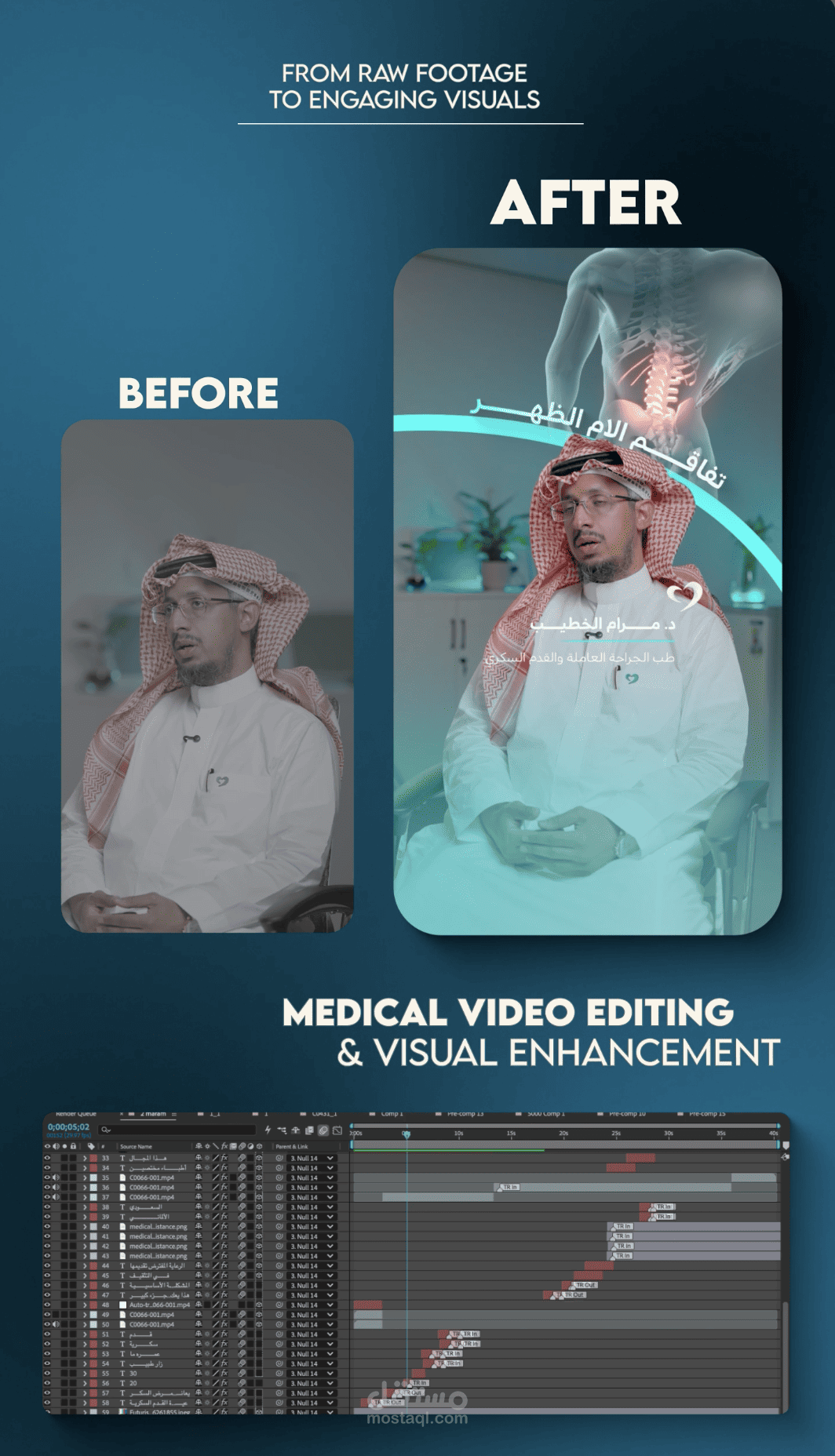 مونتاج وإخراج المحتوى الطبي التخصصي | تحويل الشرح الطبي إلى تجربة بصرية توضيحية متكاملة