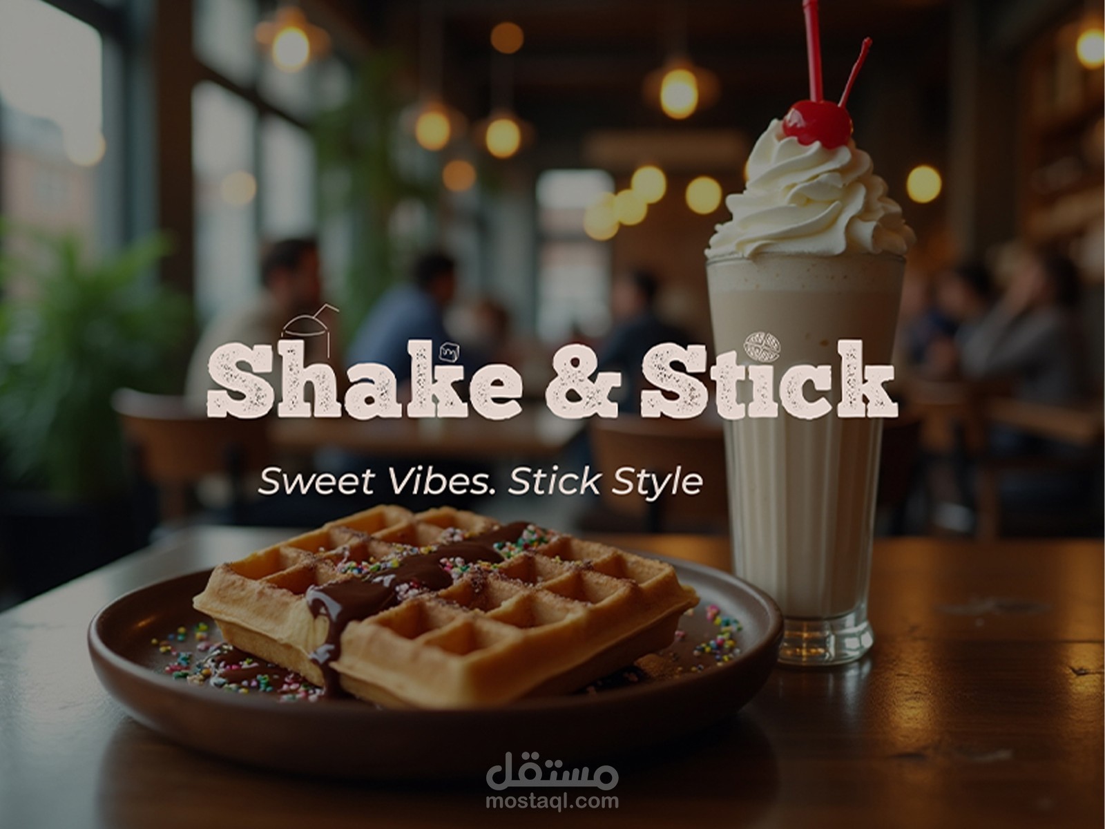 Shake & Stick Café – Logo & Visual Identity Design