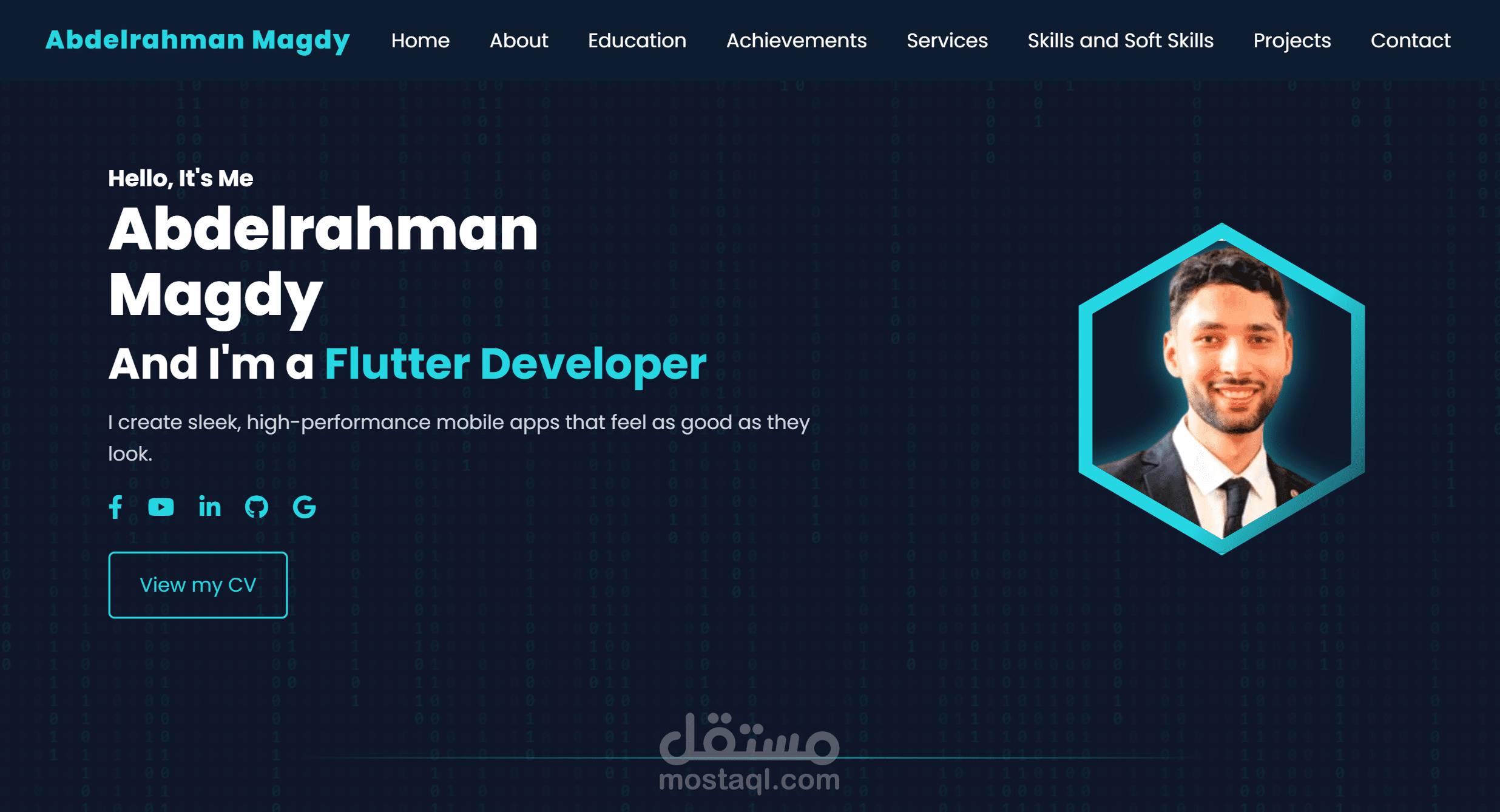 إنشاء موقع Portfolio احترافي باستخدام HTML, CSS, وFlutter Web لعرض أعمالك بأفضل شكل