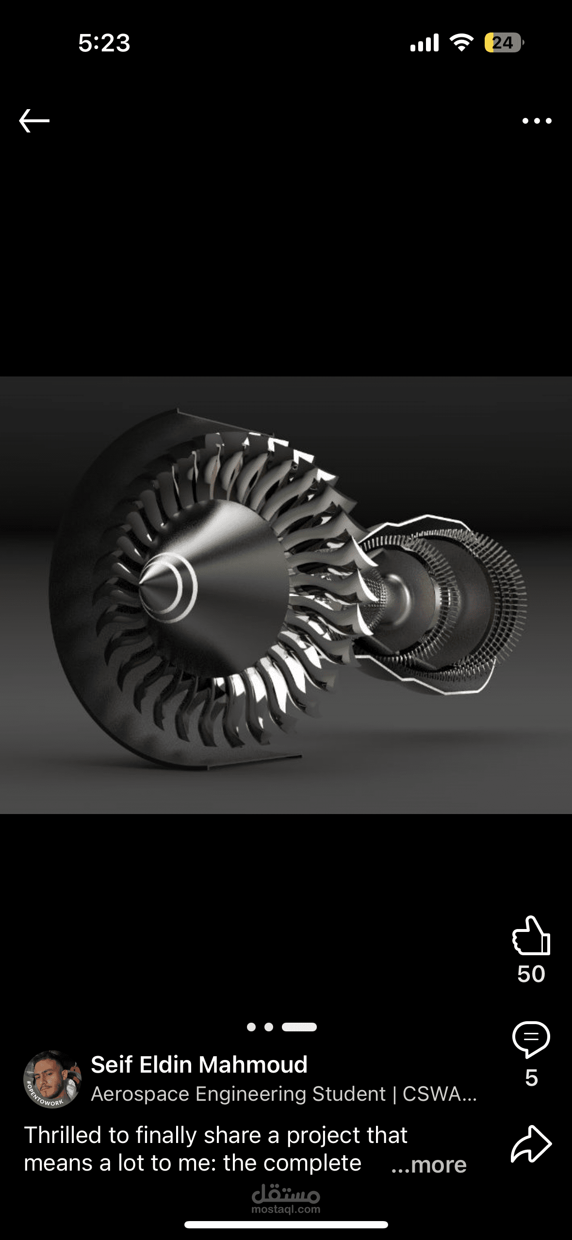 تصميم كامل لتوربوفان (Turbofan Jet Engine) باستخدام SOLIDWORKS