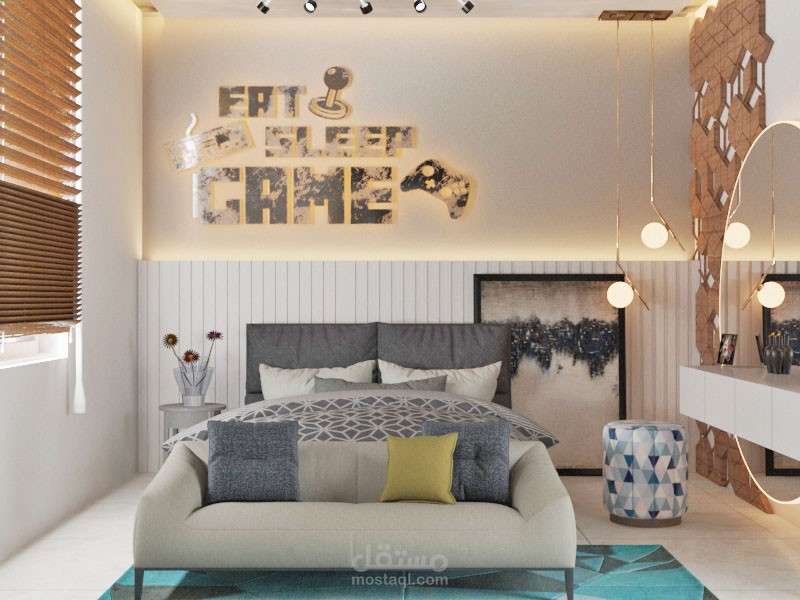 تصميم غرفة شاب