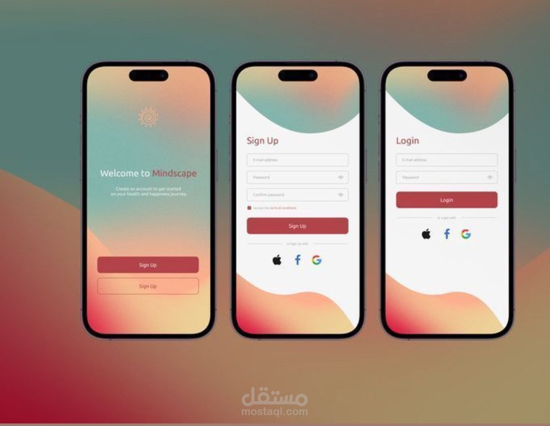 تطبيق موبايل مع Splash Screen ونظام تسجيل دخول متكامل