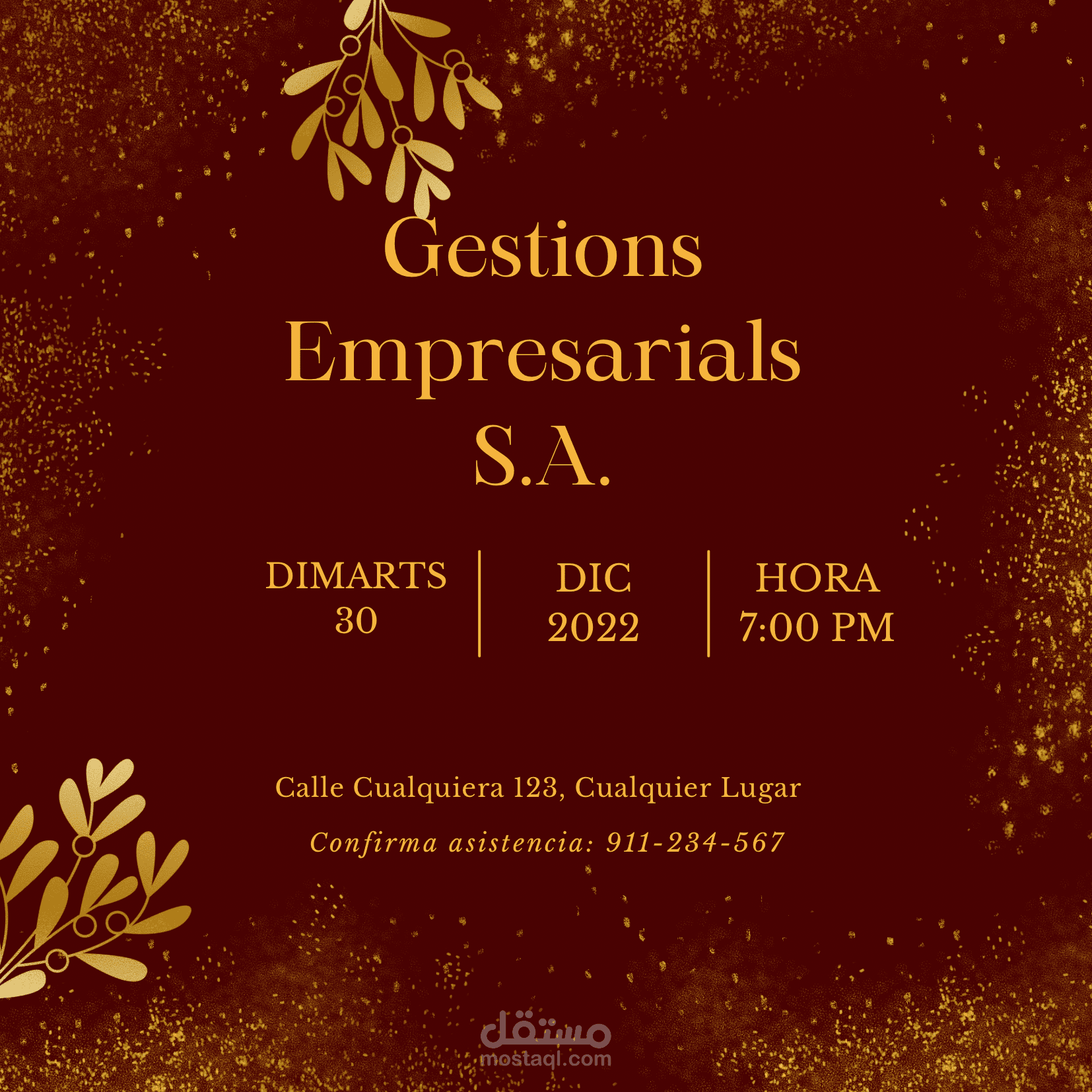 بطاقة دعوة – Gestions Empresarials S.A