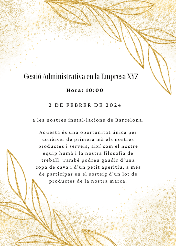 (Gestió Administrativa en la Empresa XYZ – دعوة لفعالية