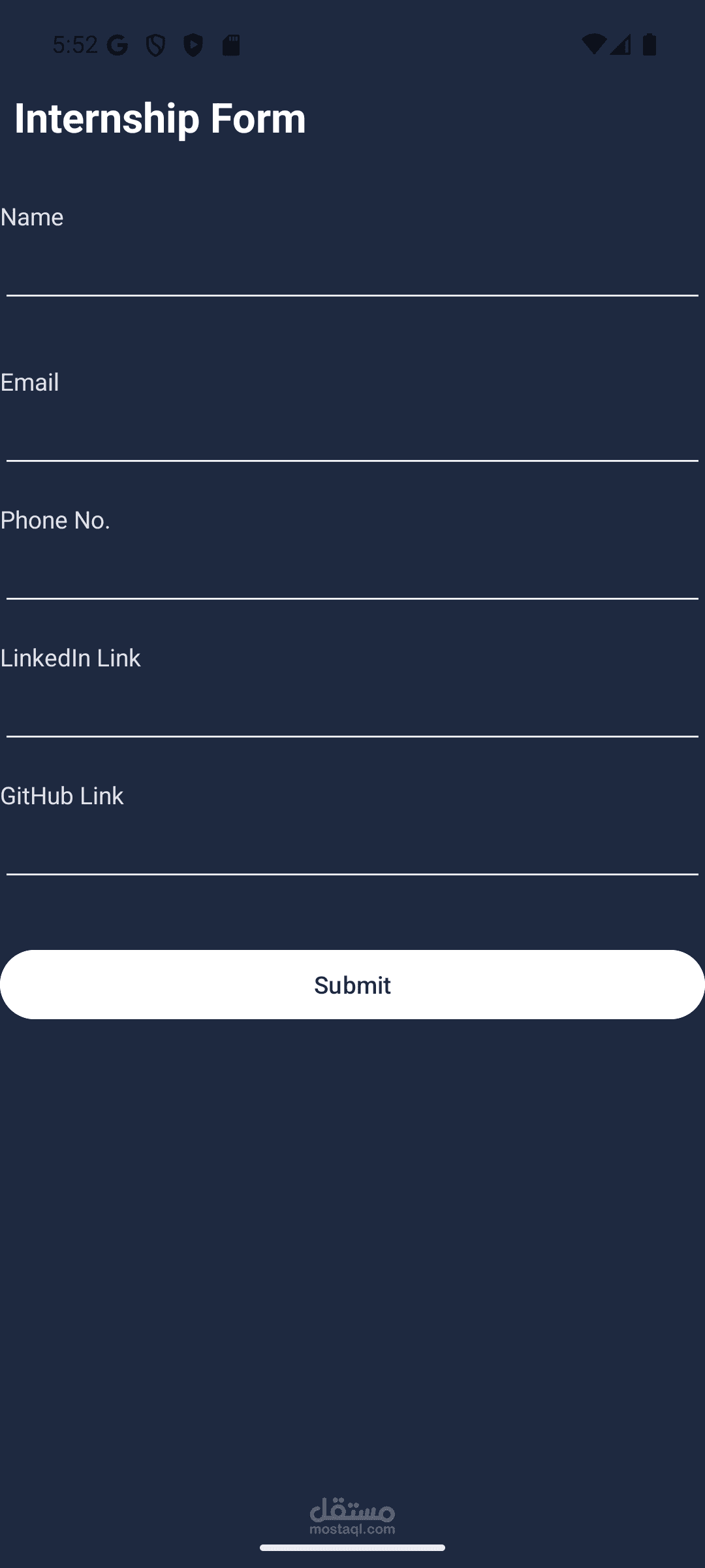 Internship Form App