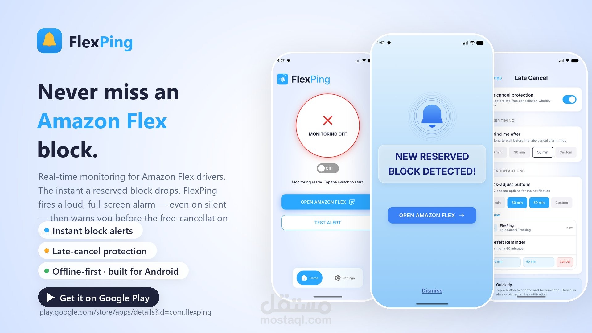 FlexPing — تطبيق تنبيهات Amazon Flex (Kotlin · Jetpack Compose)