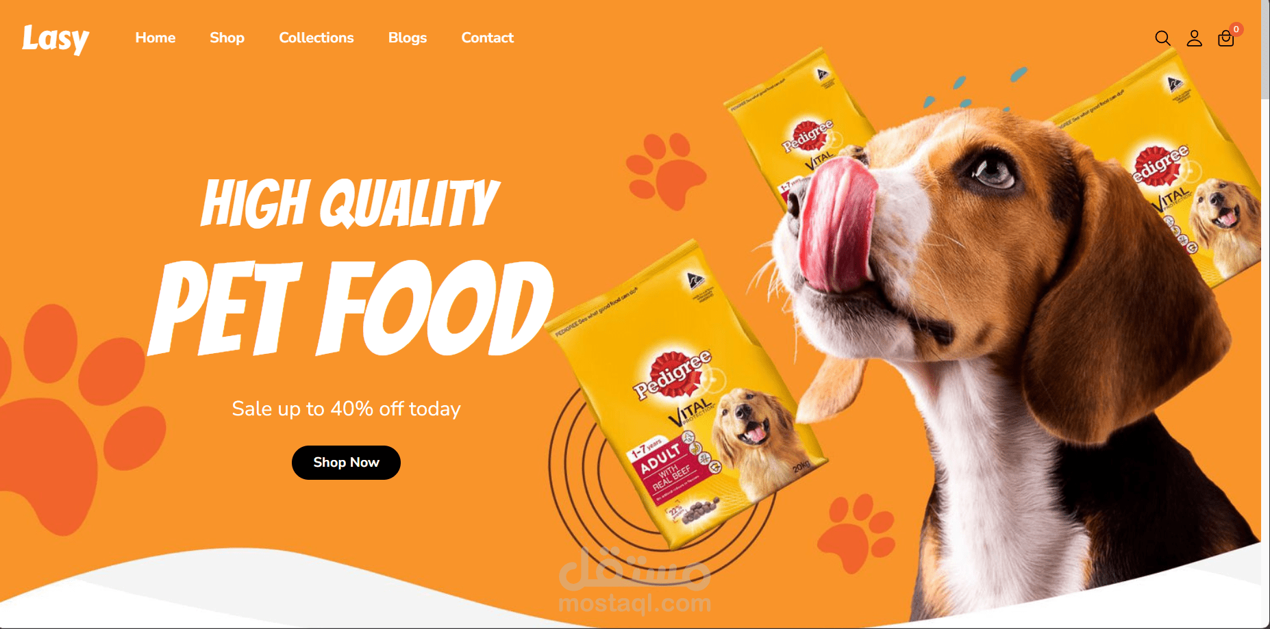 Landing Page – تصميم واجهة عصرية لموقع "Lasy"