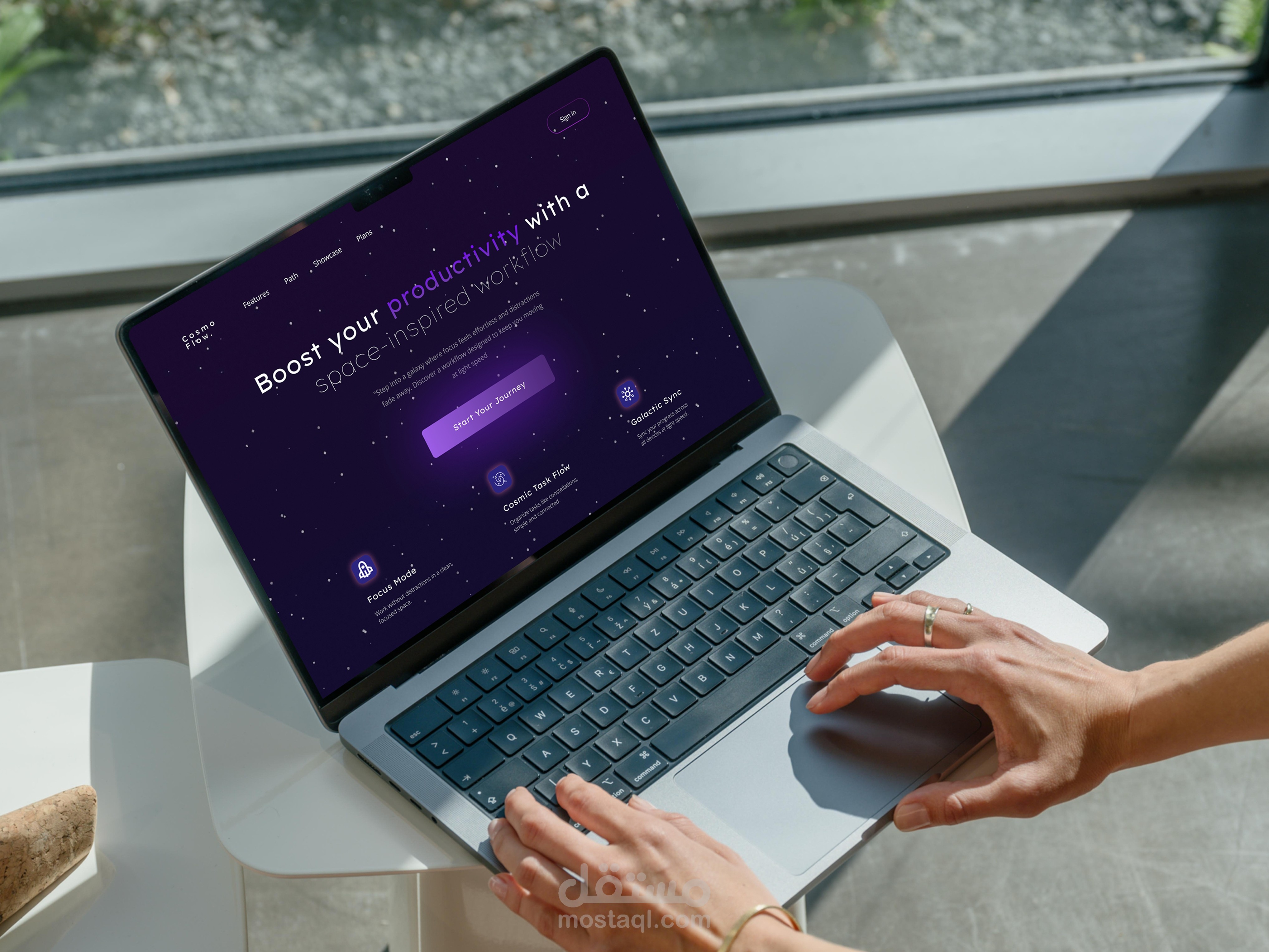 صفحة هبوط لتطبيق إنتاجية – تصميم وتنفيذ Webflow