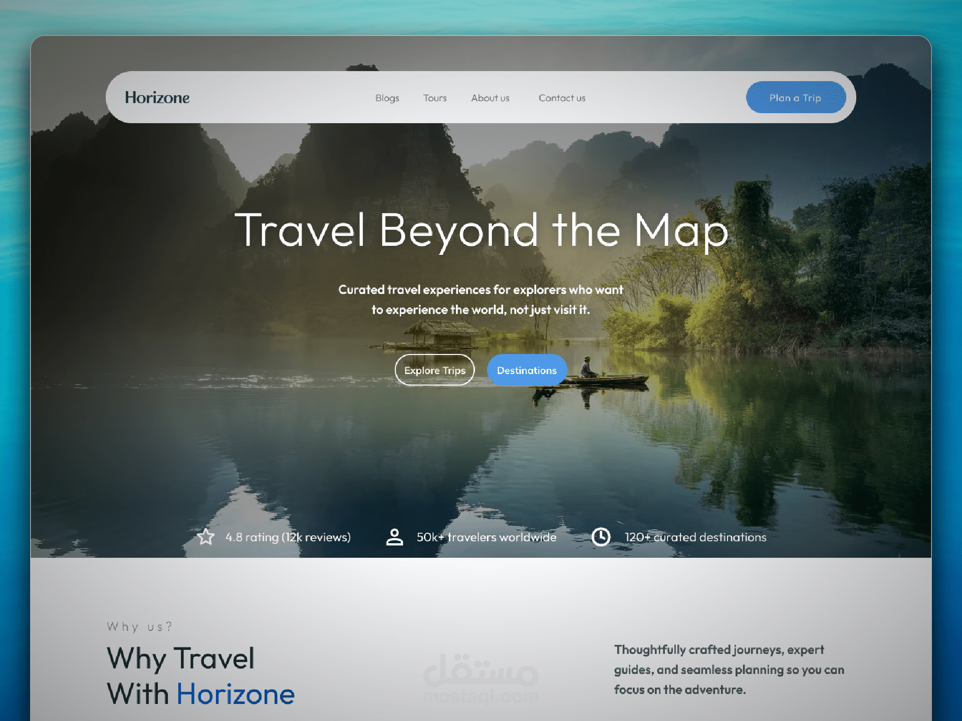 تصميم وتطوير قالب موقع وكالة سفر حديث باستخدام Framer