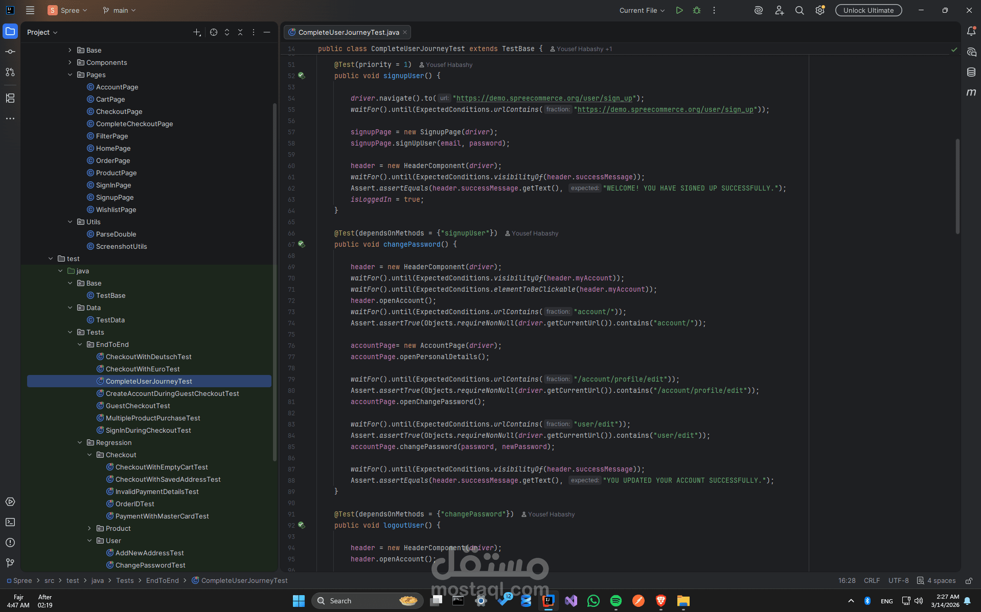 Spree E-Commerce Website Testing