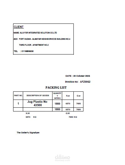Parking list