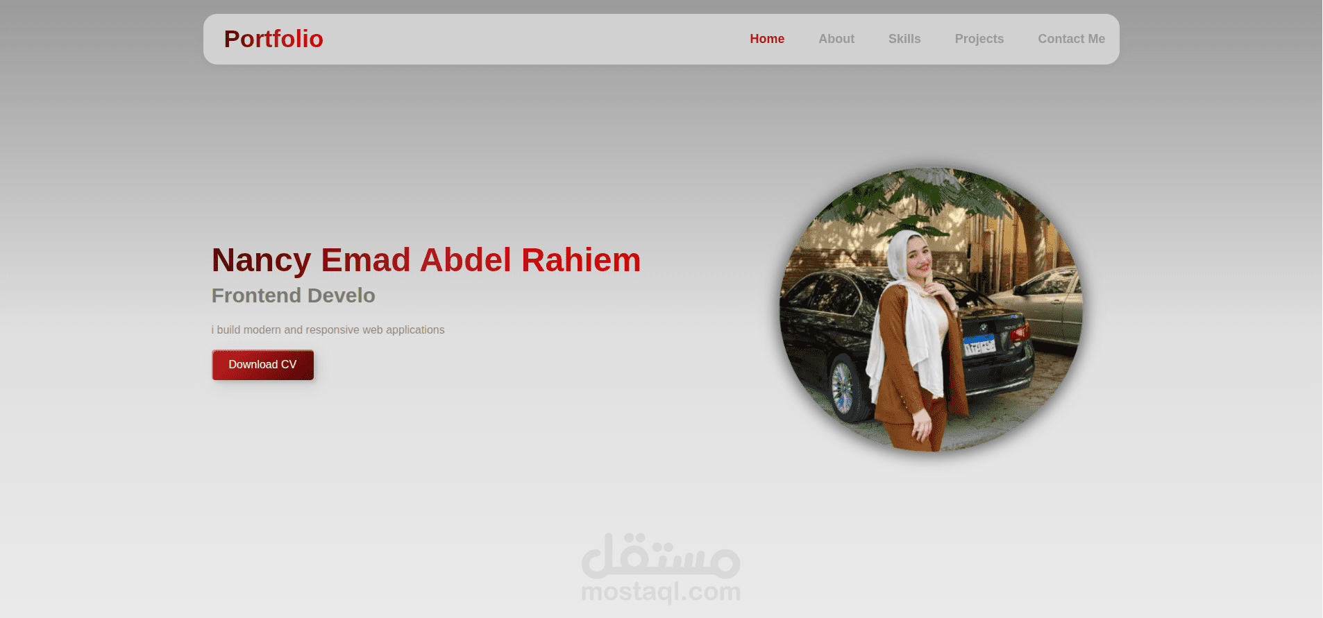 تصميم بورتفوليو شخصي باستخدام HTML5 CSS3 JavaScript
