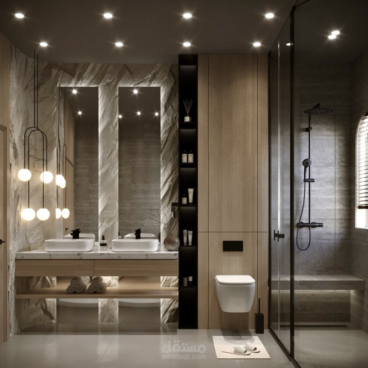 تصميم حمام ثلاثي الأبعاد - 3D Bathroom Design