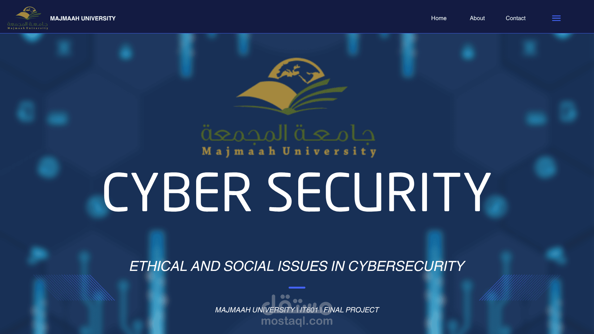 تصميم عرض تقديمي احترافي عن الأمن السيبراني والقضايا الأخلاقية والتقنية