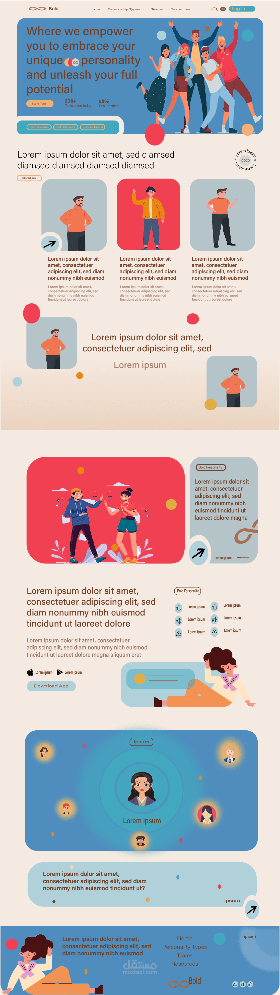 Personality Test Web Design Landing Page