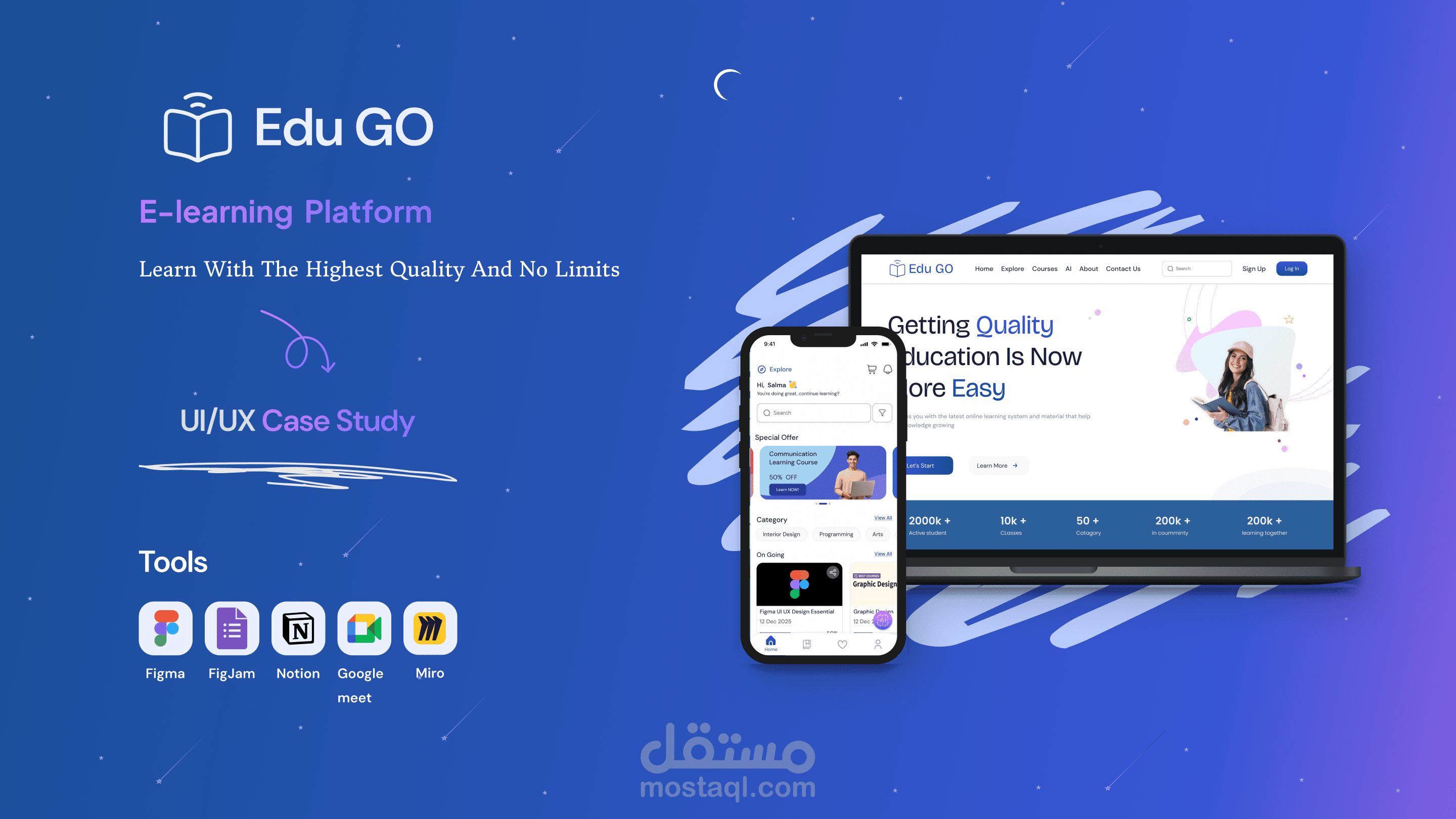 تصميم واجهة وتجربة مستخدم لمنصة Edu-Go UI\UX