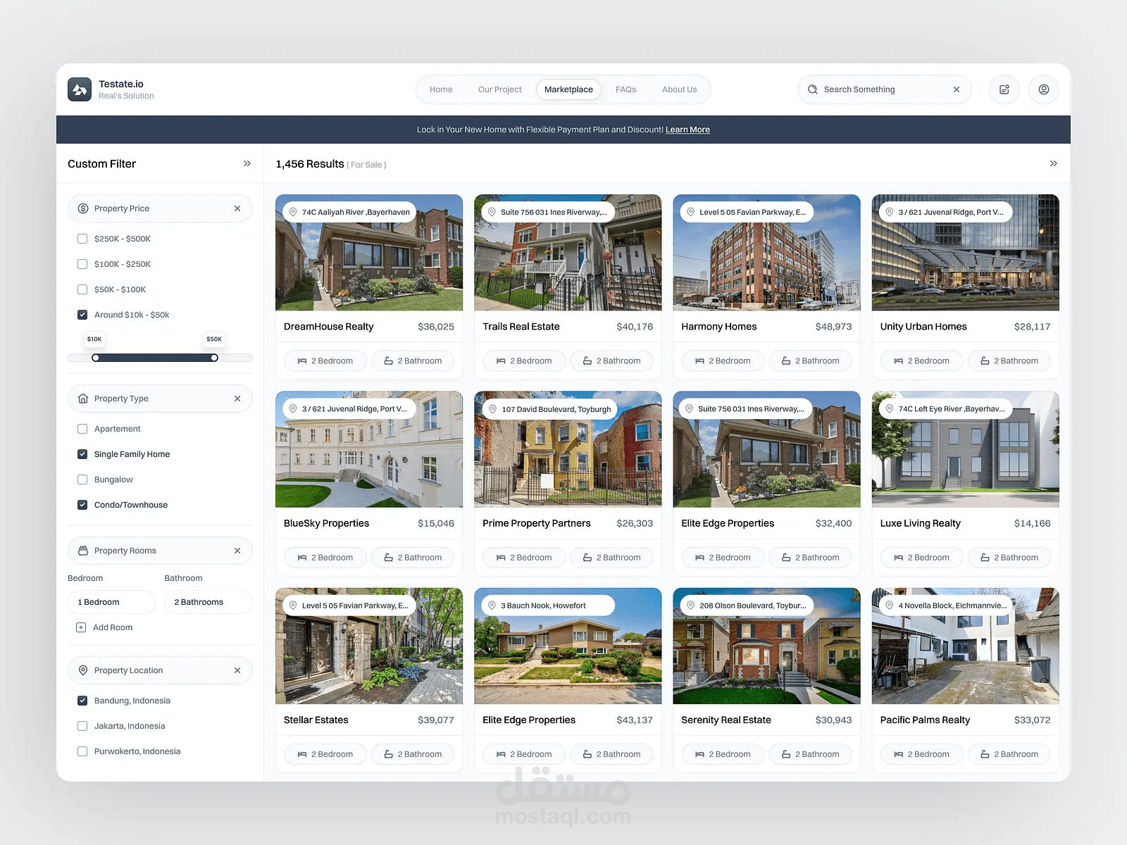 الواجهة الخلفية (Backend) لمنصة إدارة العقارات