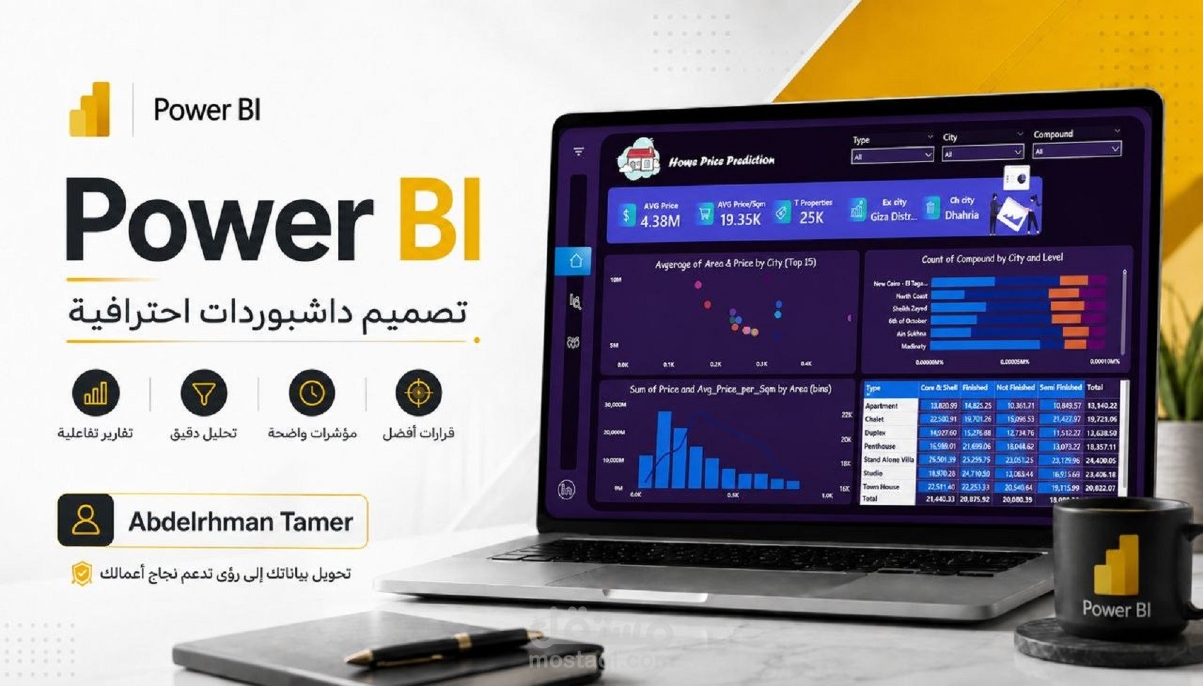 داشبورد تفاعلية واحترافية باستخدام Power BI