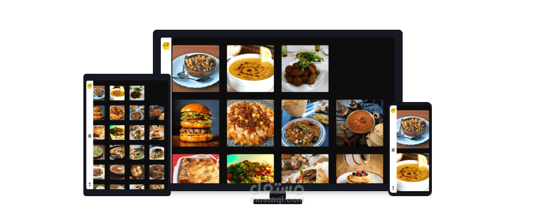 تطوير موقع Yommy  متعدد الصفحات لعرض وصفات الطعام بشكل تفاعلي باستخدام HTML, CSS & JS