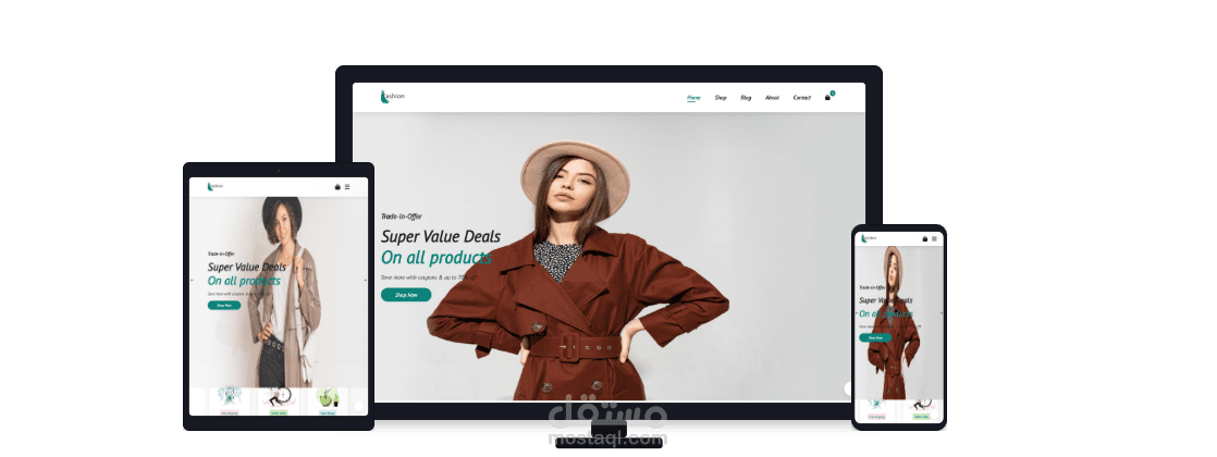 موقع Fashion E-commerce باستخدام HTML CSS JS