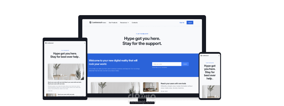 صفحه هبوط ل شركه locksout باستخدام HTML CSS JS