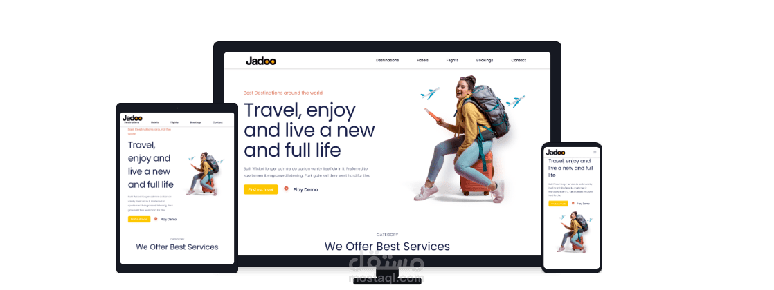 صفحه هبوط (landing page) لشركه jadoo للسياحه