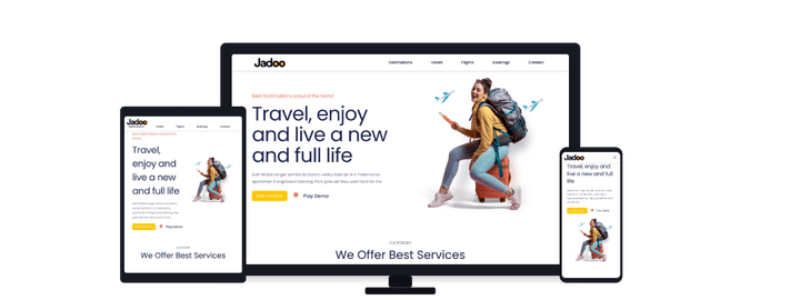 صفحه هبوط (landing page) لشركه jadoo للسياحه