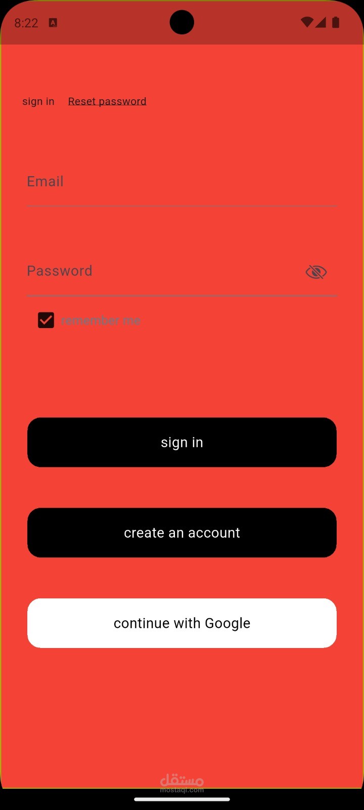 splash and login screen