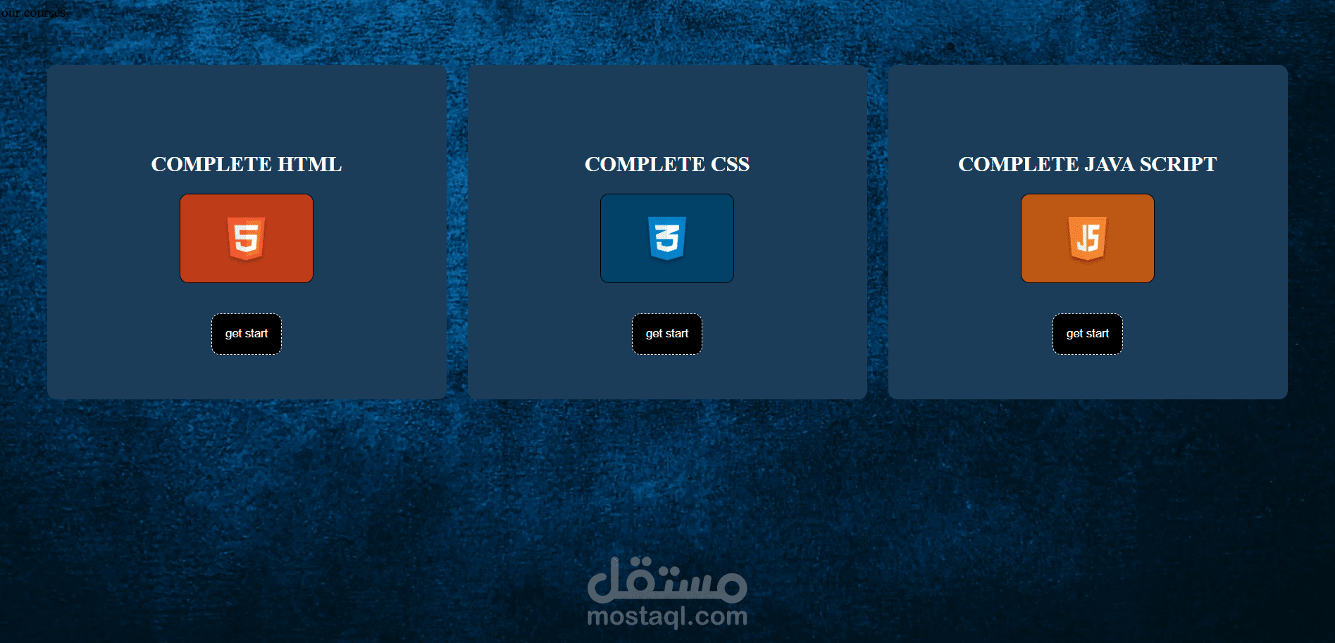 courses page