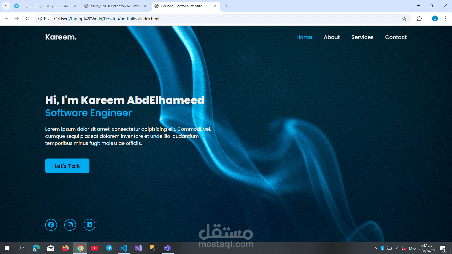 موقع لعرض المهارات (Portfolio)