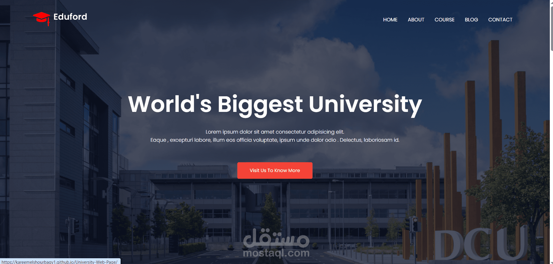 موقع لجامعة يمكن تشغيله بكفاءه علي مختلف الاجهزه سواء كان موبايل او تابلت او كومبيوتر (Responsive Website)