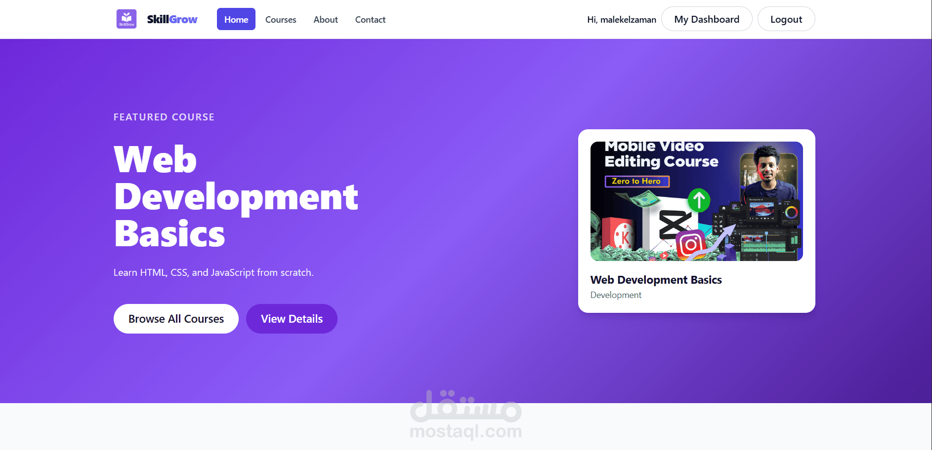 Educational Courses Website