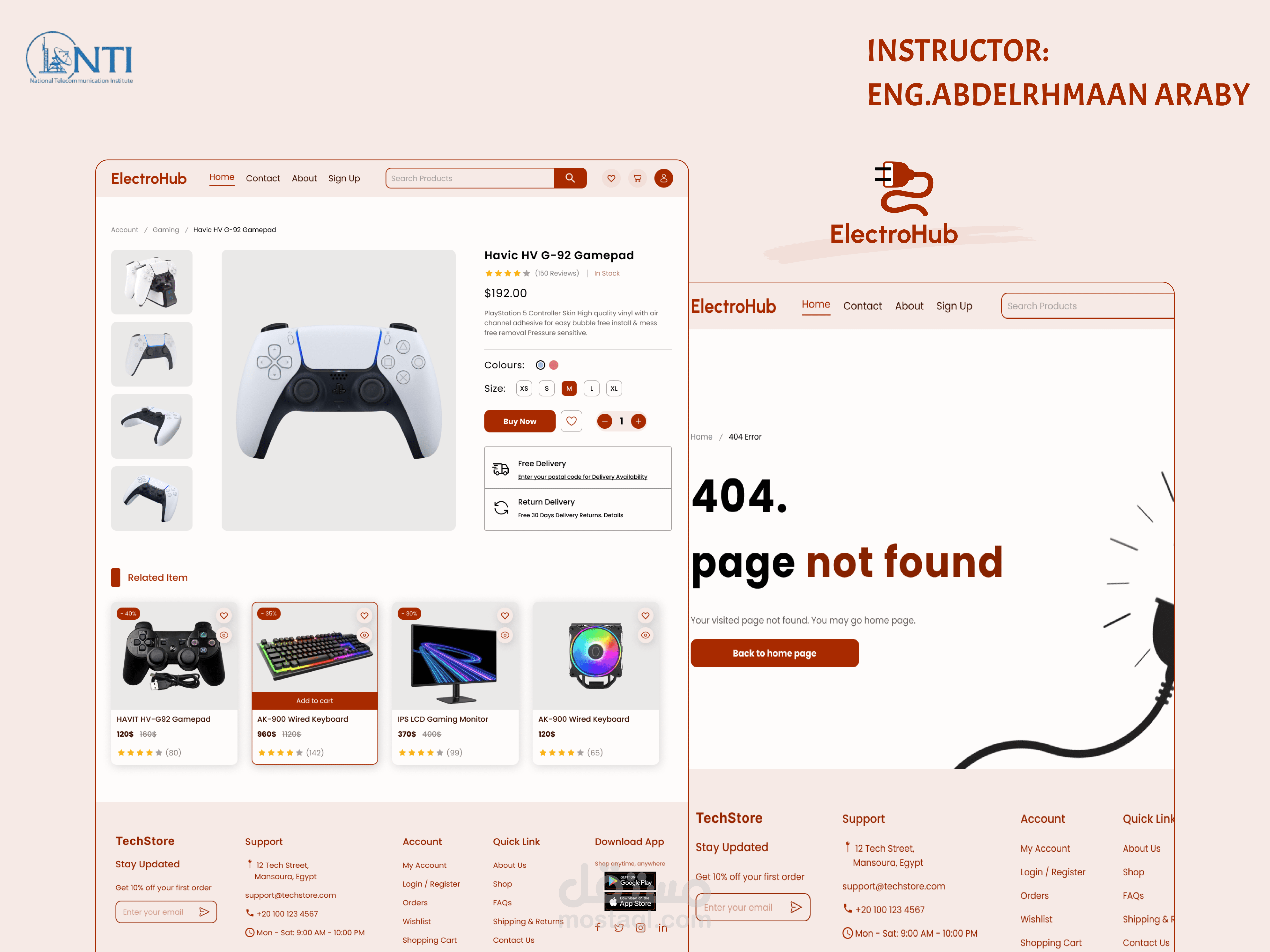 ElectroHub – Electronics E-Commerce Website UI Design