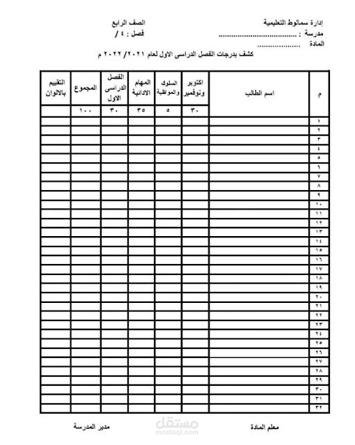 ايش الجداول في Excel وإدخال البيانات فيها