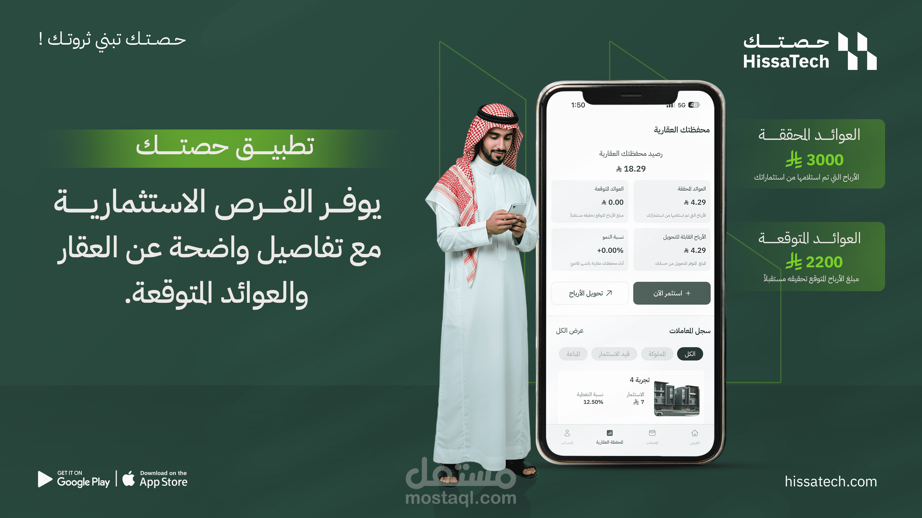 تصميمات سوشيال ميديا بمقاس منصة x لشركة حصتك العقارية