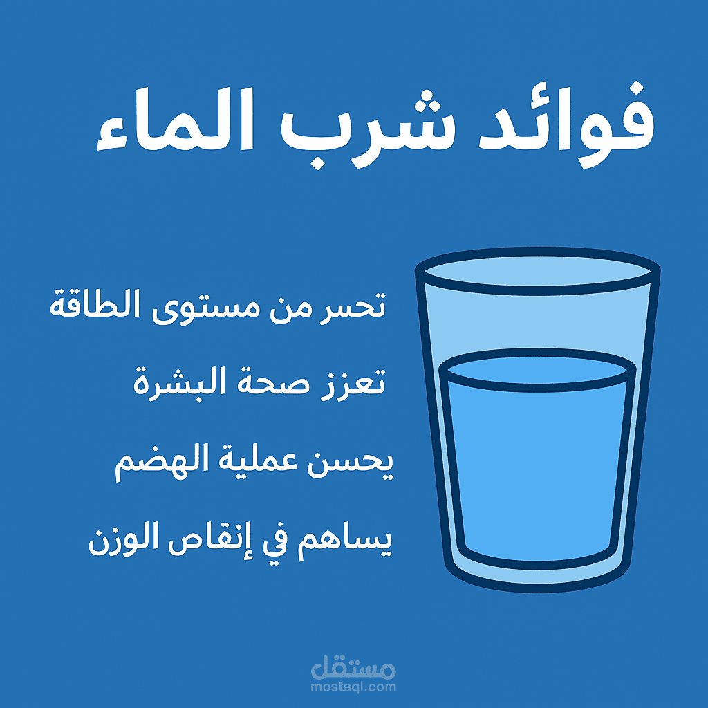 مقال توعوي عن فوائد شرب الماء