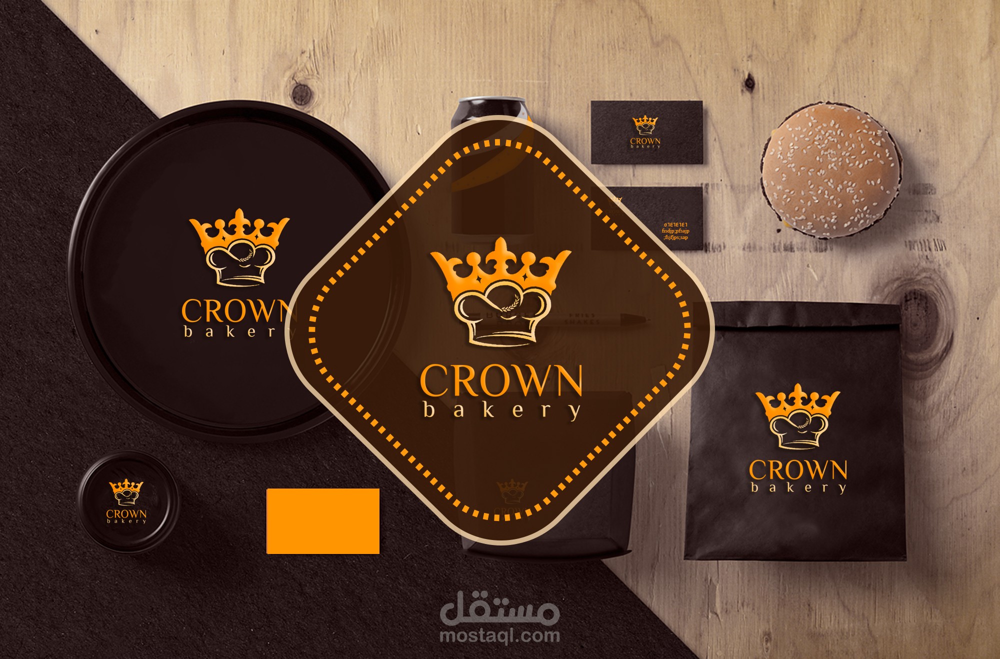 هوية بصرية ولوجو لمخبز كراون
